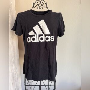 Adidas Black Tee with White Logo